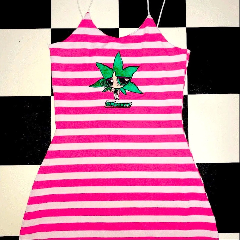 Omighty Striped Buddercup Bodycon Dress NWT